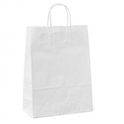 25 shoppers carta 14x9x20CM bianco neutro cordino