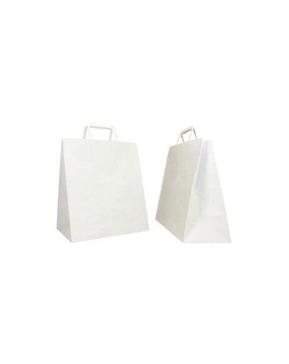SCATOLA 250 Shoppers carta craft 28x17x32CM FLAT LARGE bianco