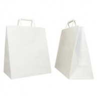 SCATOLA 250 Shoppers carta craft 28x17x32CM FLAT LARGE bianco