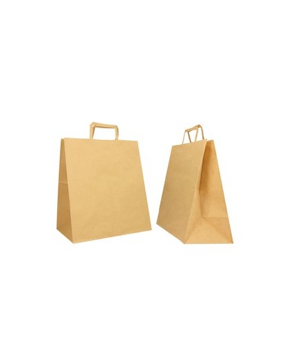 Scatola 250 Shoppers carta biocraft 28x17x32CM FLAT LARGE avana