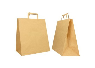 Scatola 250 Shoppers carta biocraft 28x17x32CM FLAT LARGE avana