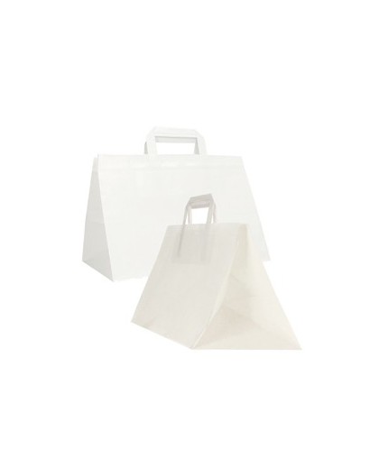 Scatola 200 Shoppers carta craft 32x22x24CM FLAT XLARGE bianco