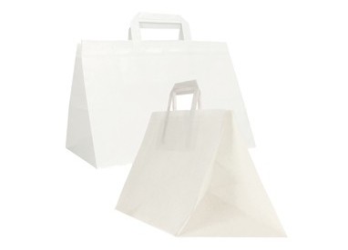 Scatola 200 Shoppers carta craft 32x22x24CM FLAT XLARGE bianco
