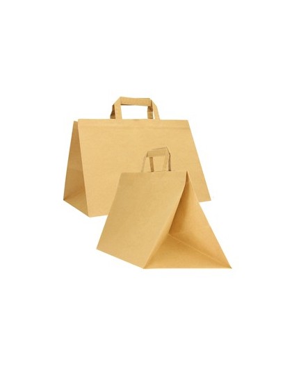 Scatola 200 Shoppers carta craft 32x22x24CM FLAT XLARGE avana