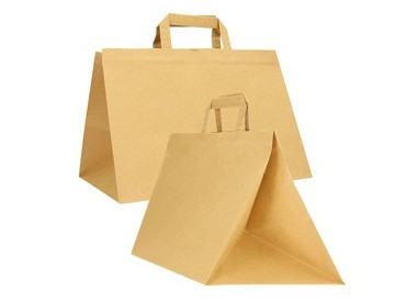 Scatola 200 Shoppers carta craft 32x22x24CM FLAT XLARGE avana