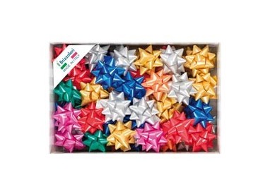 70 stelle nastro liscio 6800 19mmxØ9cm colori assortiti natale Brizzolari
