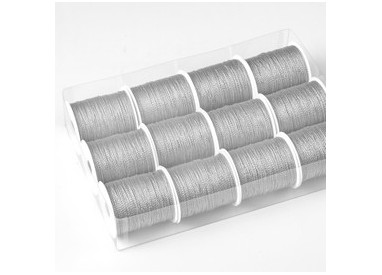 12 rocchette cordonetto 2 capi 20mt argento Brizzolari
