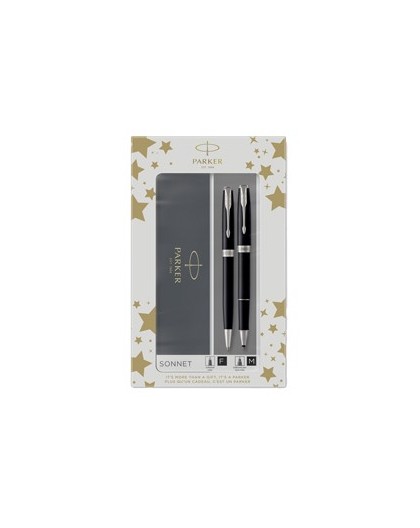 Gift Set sfera M + roller F Sonnet Black CT Parker
