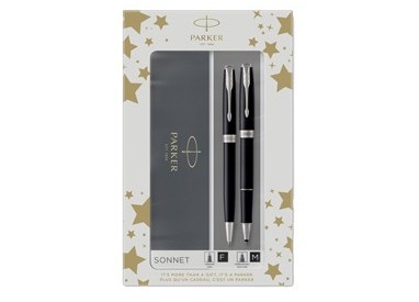 Gift Set sfera M + roller F Sonnet Black CT Parker