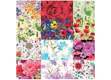 Scatola 100fg carta regalo Raso Fiori 70x100cm Rex Sadoch
