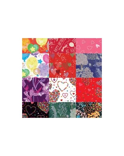 Scatola 100fg carta regalo Raso Fantasia 70X100cm Rex Sadoch