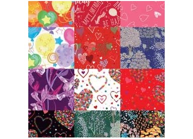 Scatola 100fg carta regalo Raso Fantasia 70X100cm Rex Sadoch