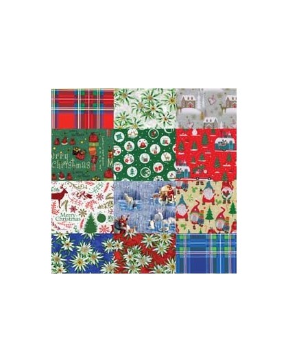 Scatola 100fg carta regalo Raso Country Natale 70X100cm Rex Sadoch