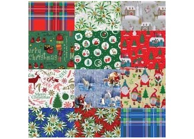 Scatola 100fg carta regalo Raso Country Natale 70X100cm Rex Sadoch