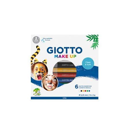 Set 6 matite cosmetiche Make Up colori classici mina da Ø 6,5mm Giotto