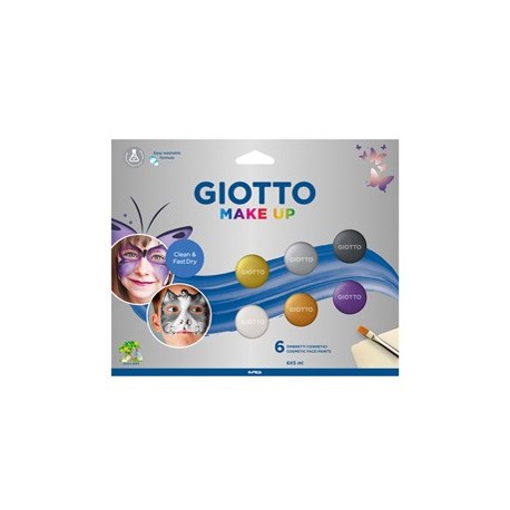 Set 6 ombretti cosmetici Make Up colori metal 5ml Giotto