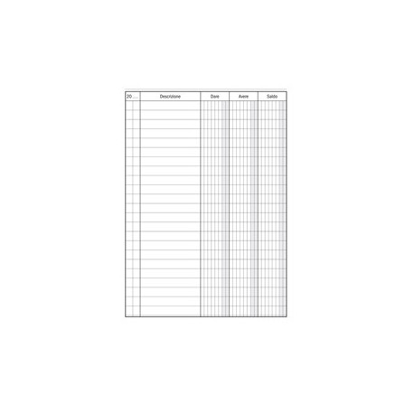 Registro Dare-Avere-Saldo 96pag. 17x12cm DU133300000 Data Ufficio