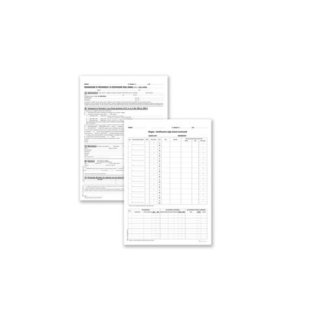 Dichiarazione prov/destinaz.animali Mod.4mc 4 copie autoric. A4 DU8870R0000 DU