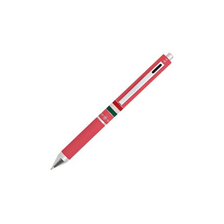 Penna sfera scatto multifunzione QUADRA fusto rosa gommato Italia OSAMA