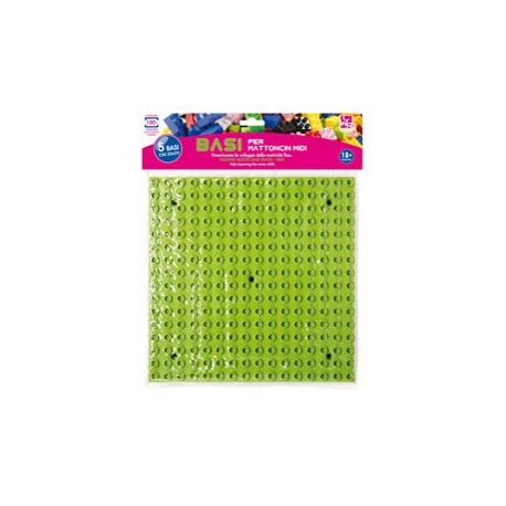 5 basi per costruzioni Midi 25x25cm in colori assortiti CWR
