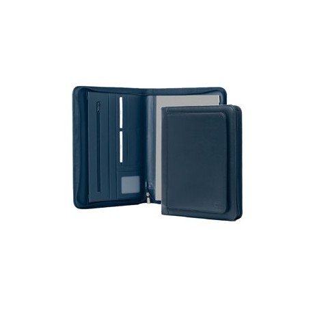 Portablocco Office ecopelle c/zip dim. 26x34x4cm blu INTEMPO