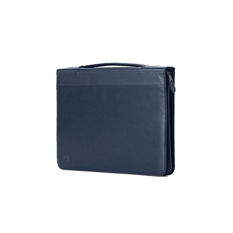 Portablocco Office con manico in ecopelle c/zip dim. 28x36cm blu INTEMPO
