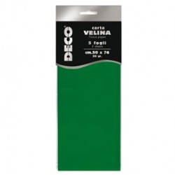 Busta 5 fogli carta velina 20gr 50x76cm verde chiaro DECO