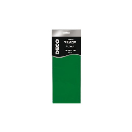 Busta 5 fogli carta velina 20gr 50x76cm verde chiaro DECO