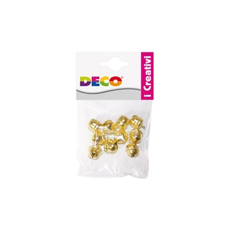 Busta 10 sonagli dim. 14,5mm in metallo color oro 11490 DECO