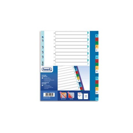 Divisori alfabetici PP A4maxi 20 tacche col. Ass. Favorit