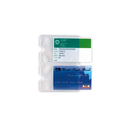 Busta porta card 2P TRASP. 2 tasche 5,8X8,7CM Sei rota