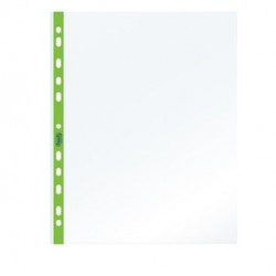 25 Buste forate c/ banda verde NEON 22X30cm Favorit