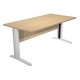 Scrivania lineare 160X80cm Rovere - fianchi vernic. effetto cromato EASY