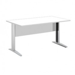 Scrivania lineare 120X80cm Bianco - fianchi vernic. effetto cromato EASY
