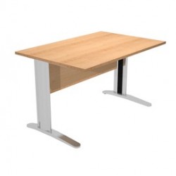 Scrivania lineare 120X80cm Faggio - fianchi vernic. effetto cromato EASY