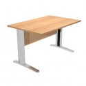 Scrivania lineare 120X80cm Faggio - fianchi vernic. effetto cromato EASY