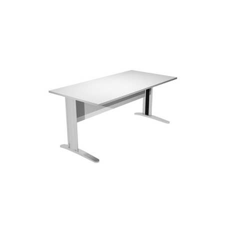 Scrivania lineare 120X80cm Grigio - fianchi vernic. effetto cromato EASY