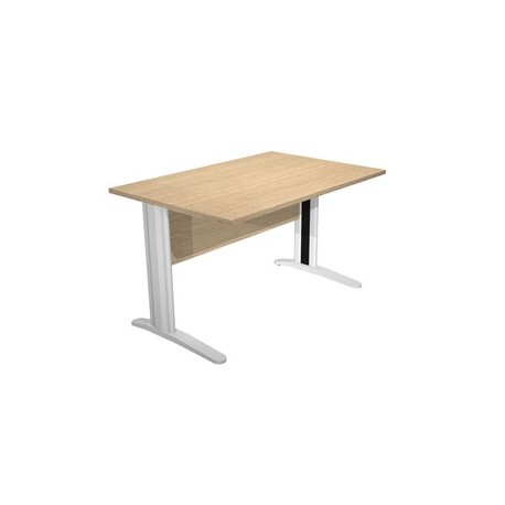 Scrivania lineare 120X80cm Rovere - fianchi vernic. effetto cromato EASY