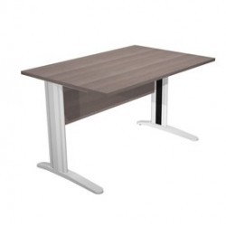 Scrivania lineare 120X80cm Frassino tosc. fianchi vernic.effetto cromato EASY