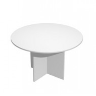Tavolo riunioni 4 posti Ø120 x H72cm Bianco - EASY
