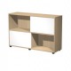 Libreria bassa a 2 ripiani ante scorr. 120X35cm H79cm ROVERE/BIANCO - Tetris