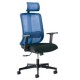 Poltrona semidirezionale Vertigo VRAPG nero/blu c/ poggiatesta e brac regolabili
