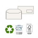 500 busteKAMI GOMMATE bianca carta riciclata FSC®c/finestra110x230mm 100gr Pigna