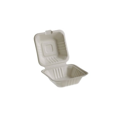 50 Vaschette Hamburger box 15x15cm Take away BIO Leone