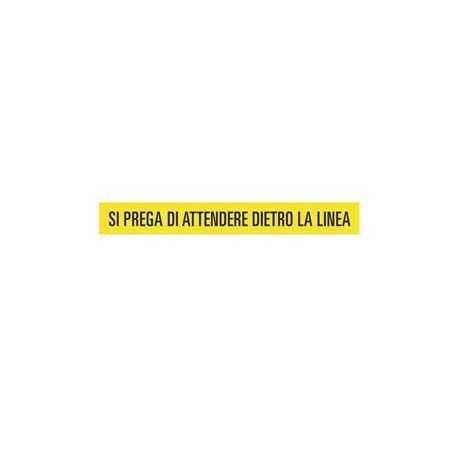 Striscia adesiva da terra in PVC 120x15cm "SI PREGA DI ATTENDERE DIETRO LA LINEA