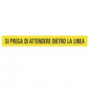 Striscia adesiva da terra in PVC 120x15cm "SI PREGA DI ATTENDERE DIETRO LA LINEA