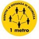 Vetrofania Ø30cm "RISPETTA LA DISTANZA DI SICUREZZA"