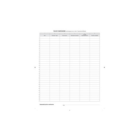 Registro pulizia e sanificazione in azienda 40 pagine F.to 31X24,5 E2431 Edipro