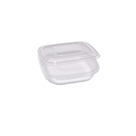 Pack 50 contenitori in PP coperchio incernierato 18,5x18,5cm H3,7cm Cuki QC2-750