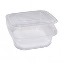 Pack 50 contenitori in PP coperchio incernierato 21,5x21,5cm H6,9 Cuki QC3-2000
